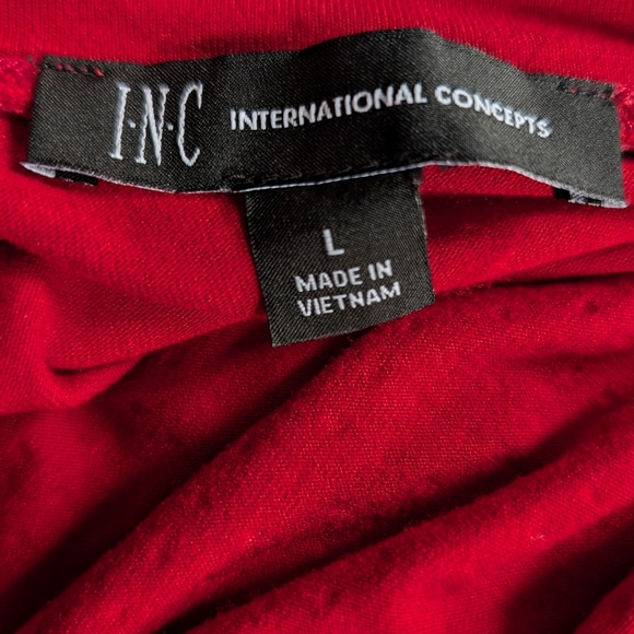 I.N.C. International ConceptsWomen's Cold-Shoulder Studded Top Red Zenith L EUC - Picture 4 of 9